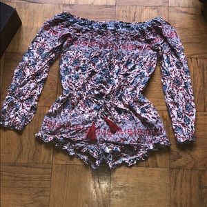 Long sleeve off the shoulder romper in size large